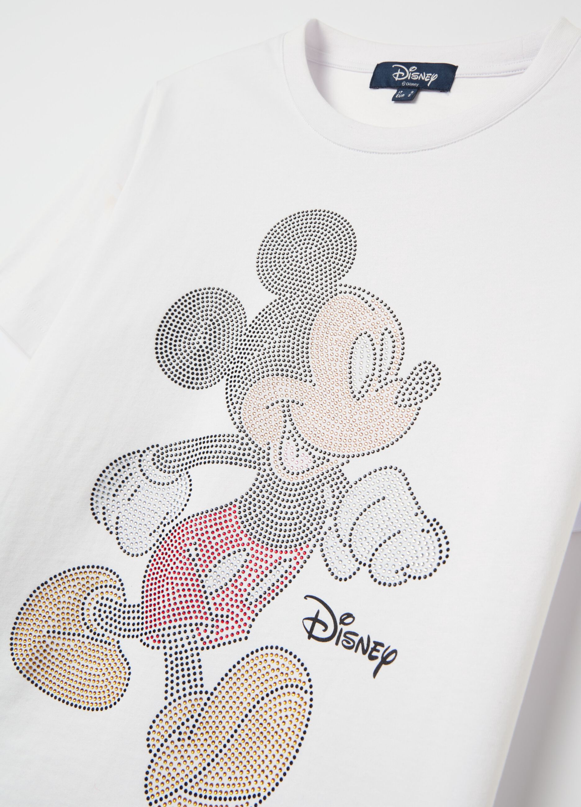 T-shirt con Topolino in strass