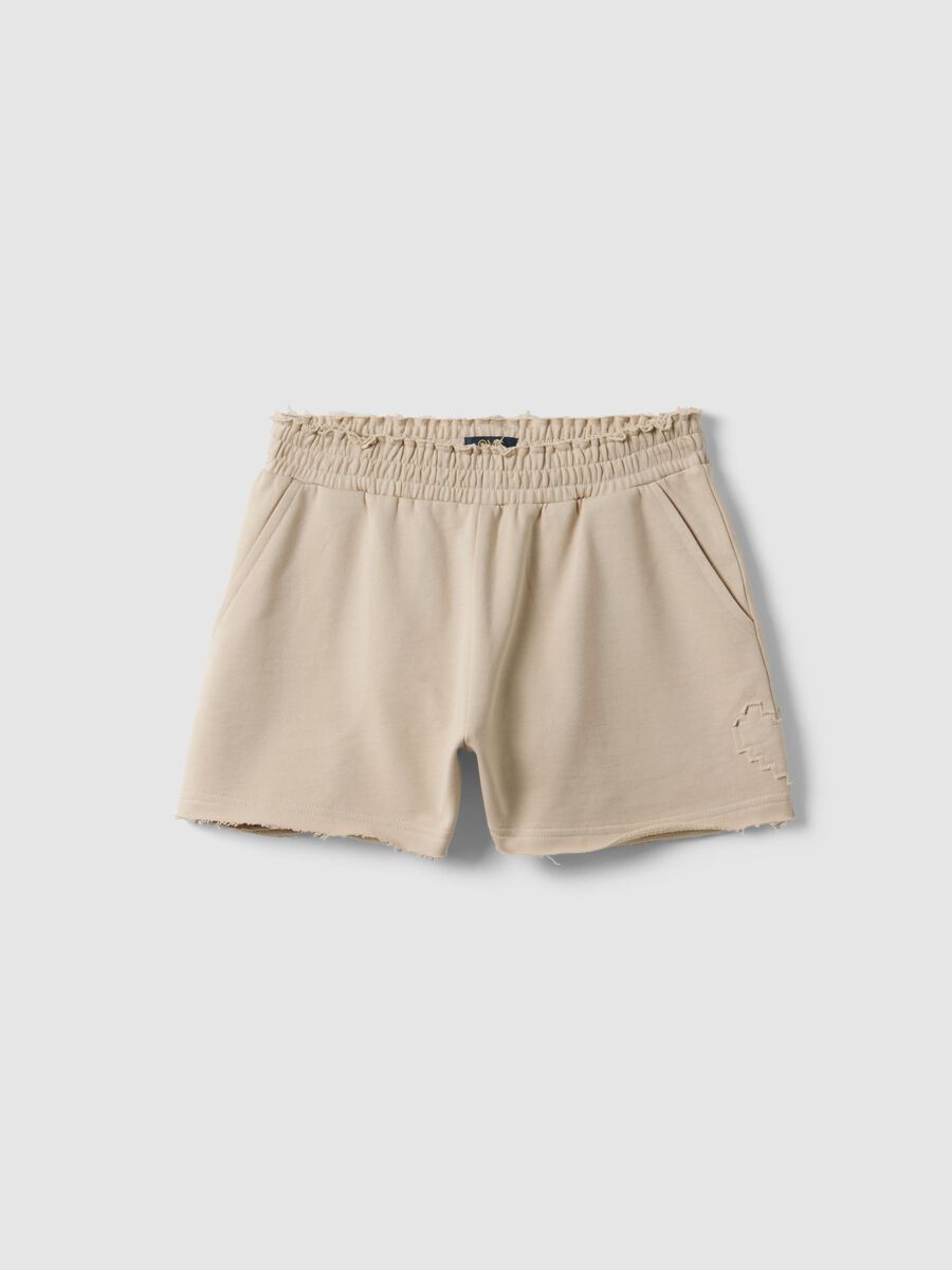 Shorts in puro cotone beige da ragazza relaxed fit_3