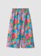 Multicoloured pure cotton palazzo trousers_4