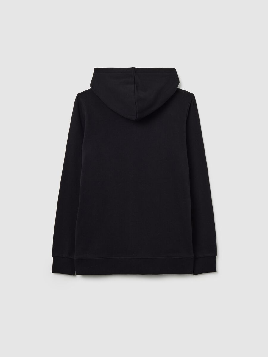 Boys' Black Hoodie in Pure Cotton Regular Fit_1