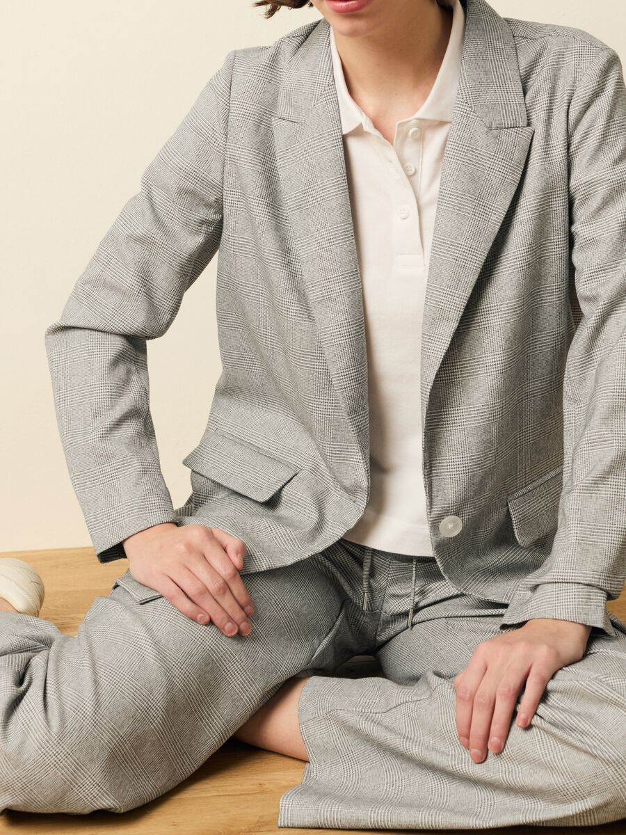 Single-breasted blazer in Prince of Wales_0