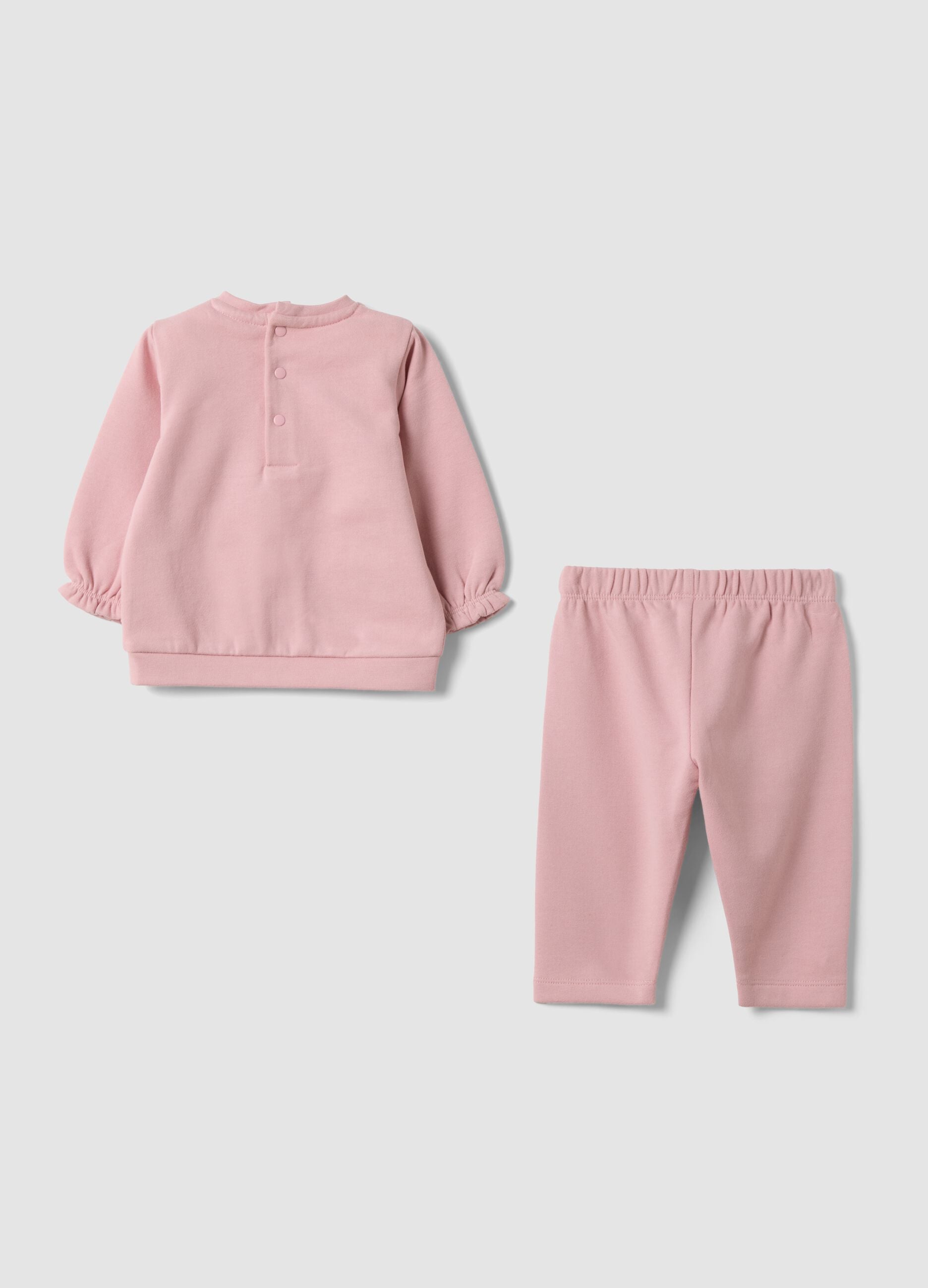 Pink two-piece pure organic cotton printed set