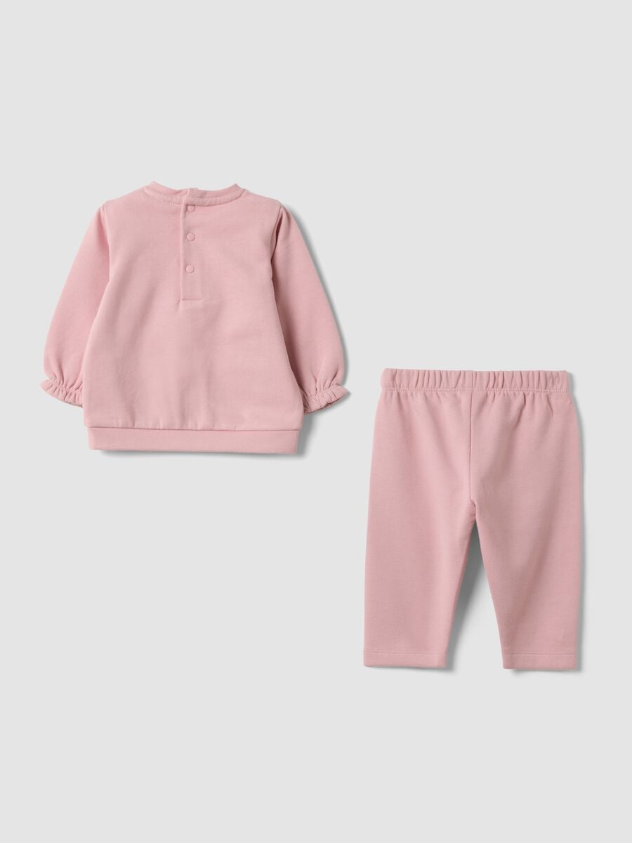 Pink two-piece pure organic cotton printed set_1