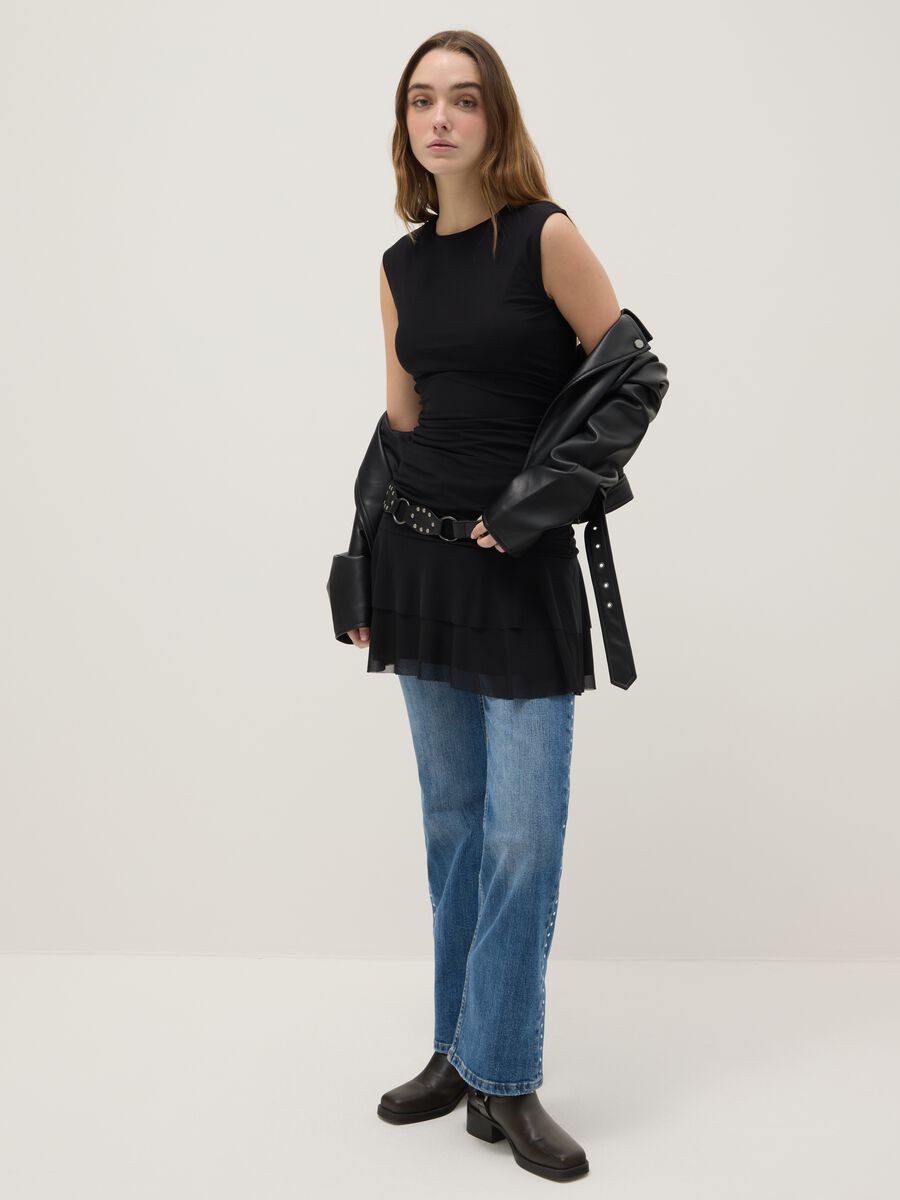 Black Sleeveless Dress Regular Fit_1