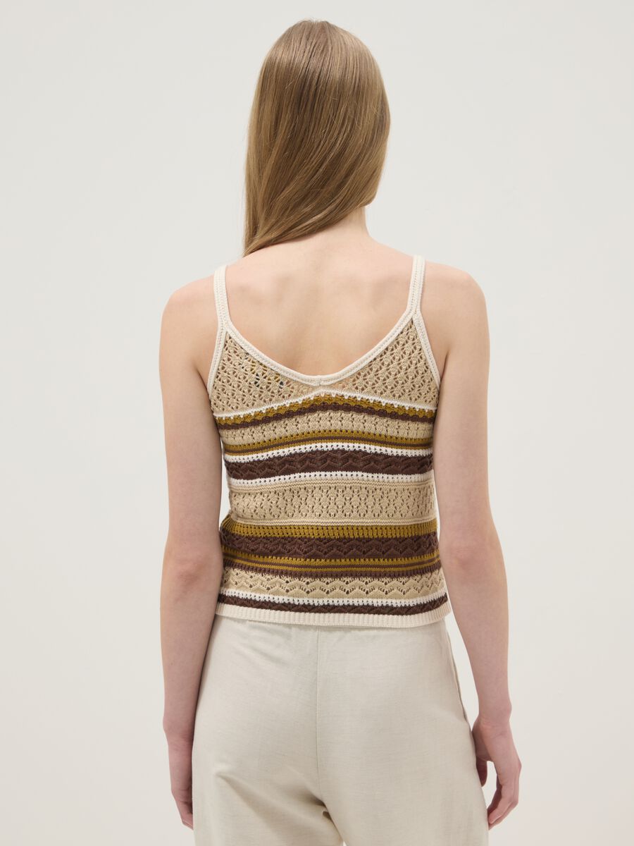 Multicolour pure cotton regular-fit knitted-texture top_3