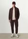 Brown cotton-blend sweatshirt with crew neck and zip, regular fit_0