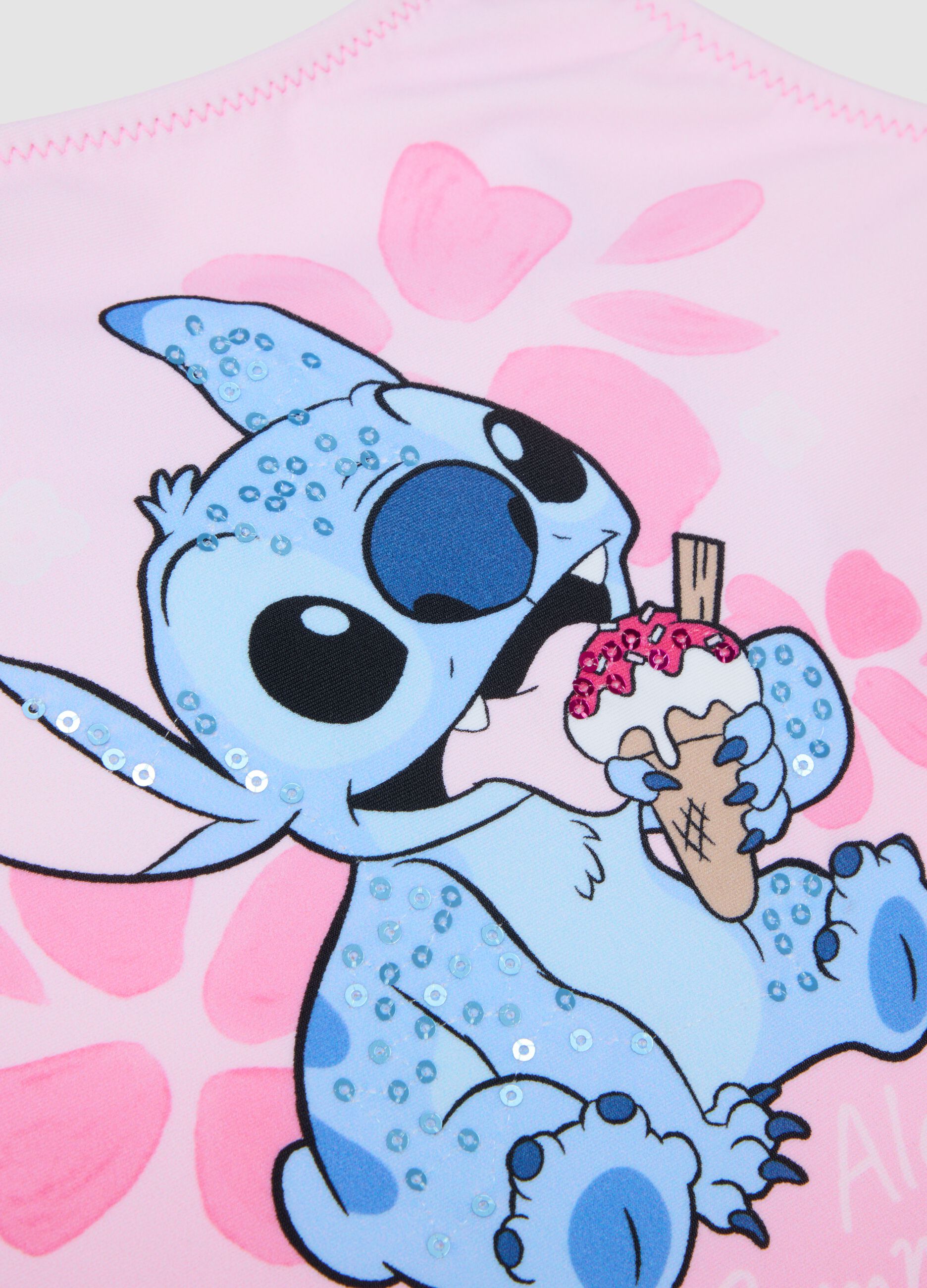 Pink stretch fabric swimsuit