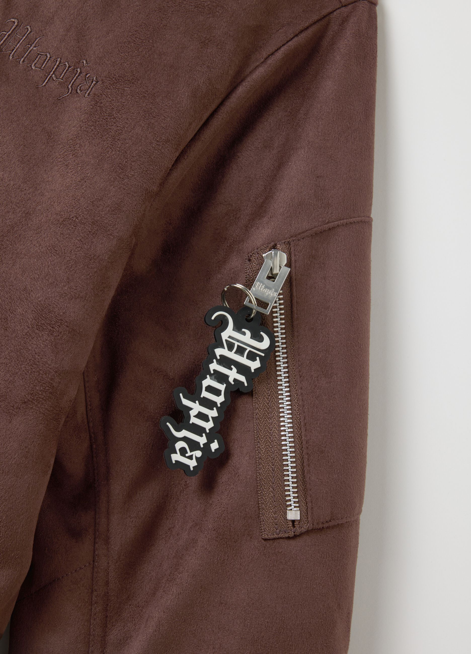 Brown Suede Bomber Jacket