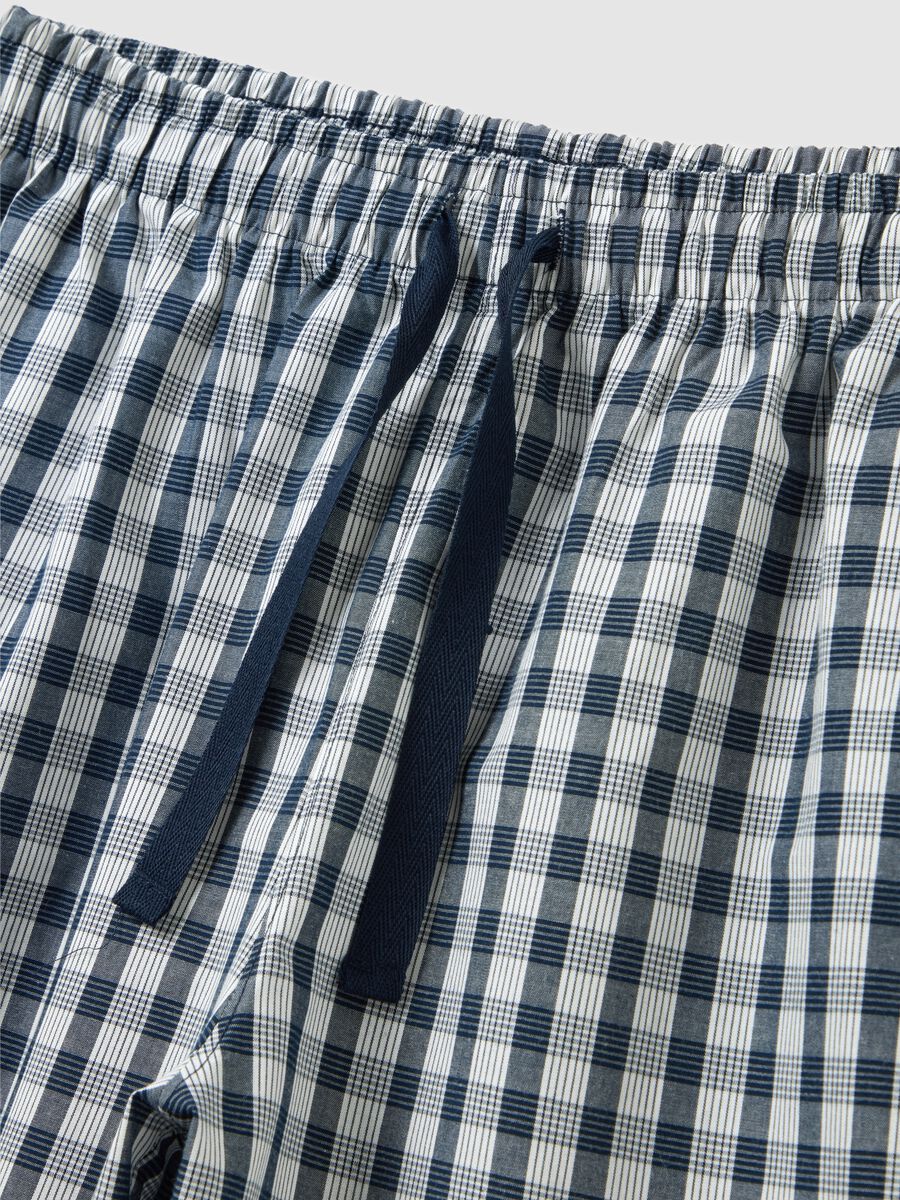 Men's blue pure cotton pyjama set, regular fit with checks_5