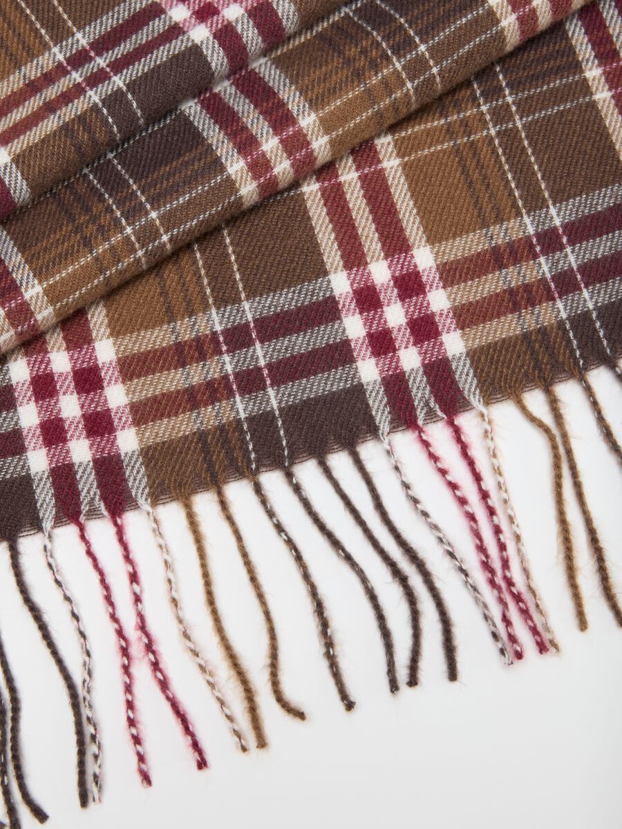Multicolour checkered scarf with fringes_2