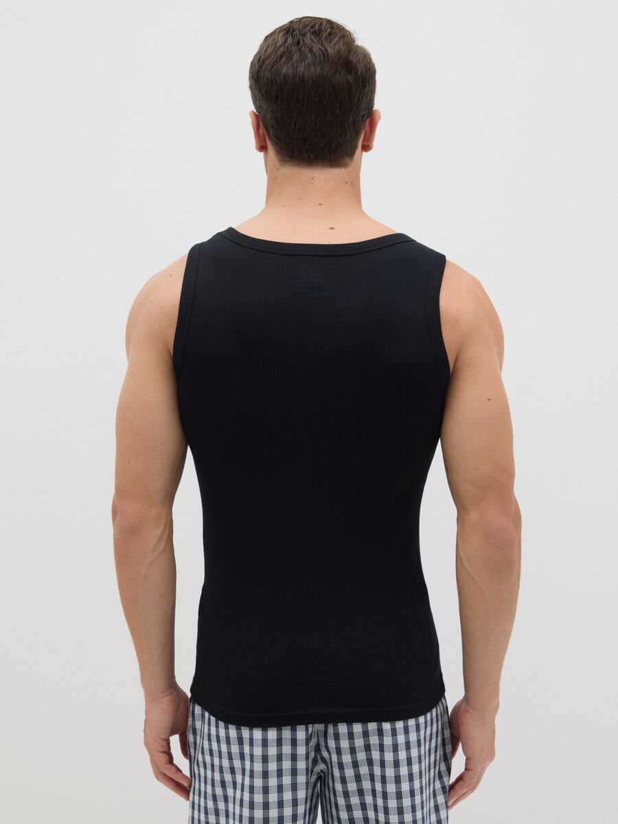 Black vest with round ribbed neck_3