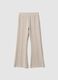 Beige wide leg trousers in stretch modal blend_4