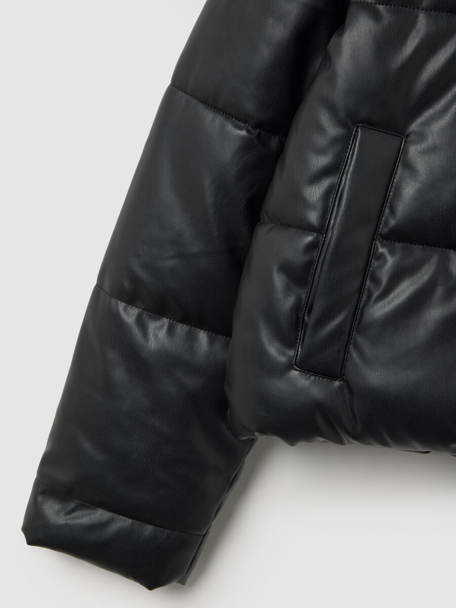 Giacca imbottita nera regular fit_5