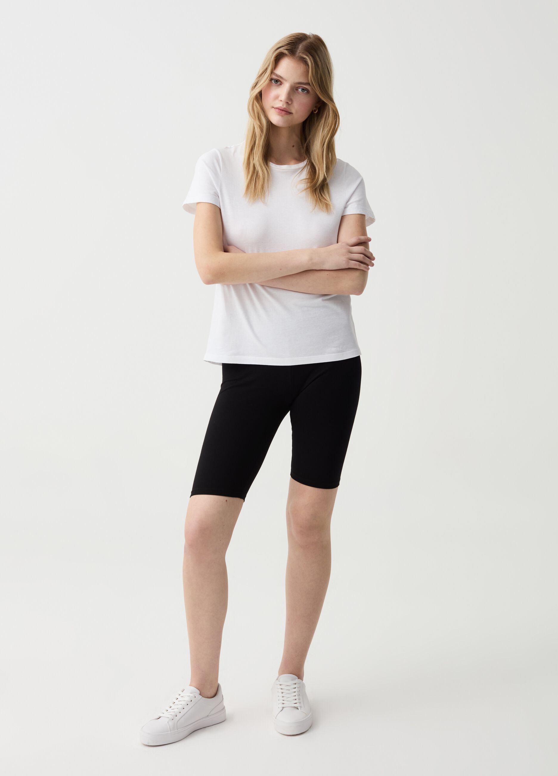 Leggings ciclista Essential in cotone stretch