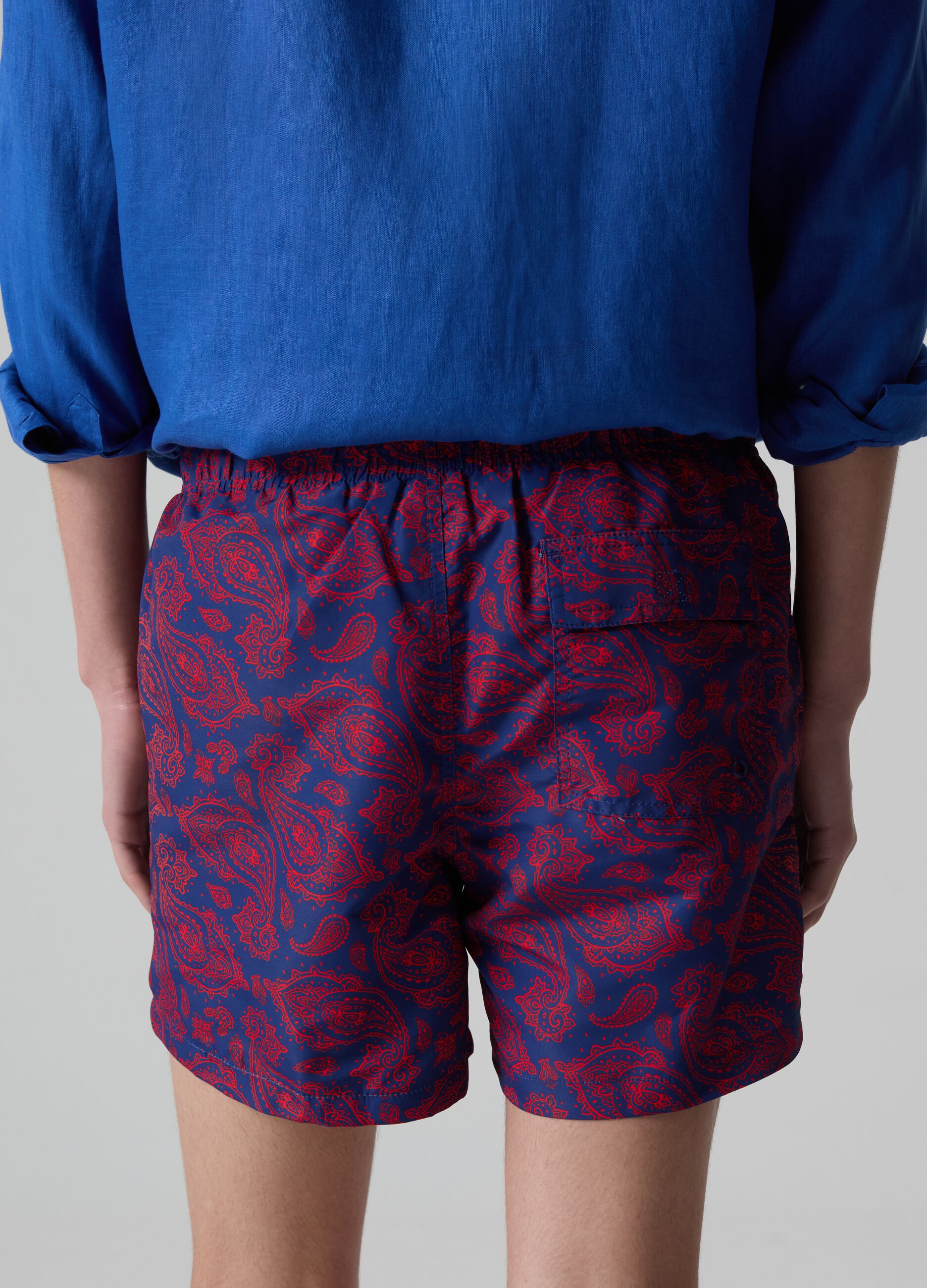 Costume bermuda con coulisse stampa paisley
