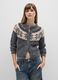 Cardigan grigio regular fit con motivo jacquard_2