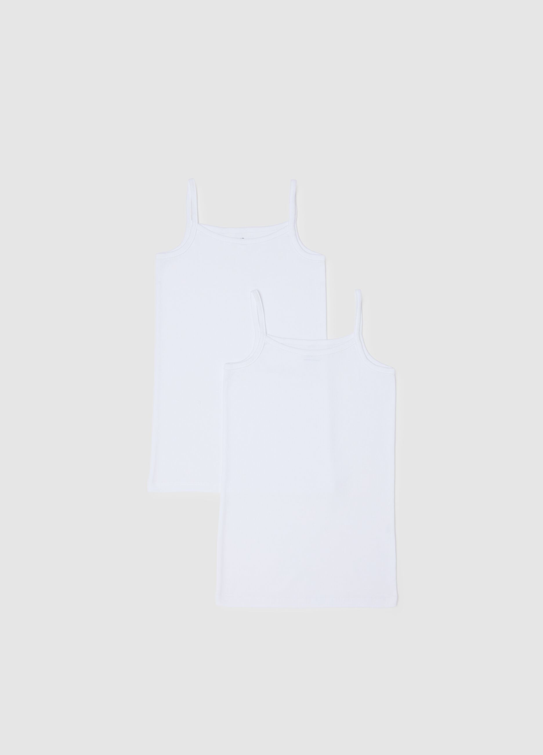 Bipack white girl's vest in pure cotton regular fit