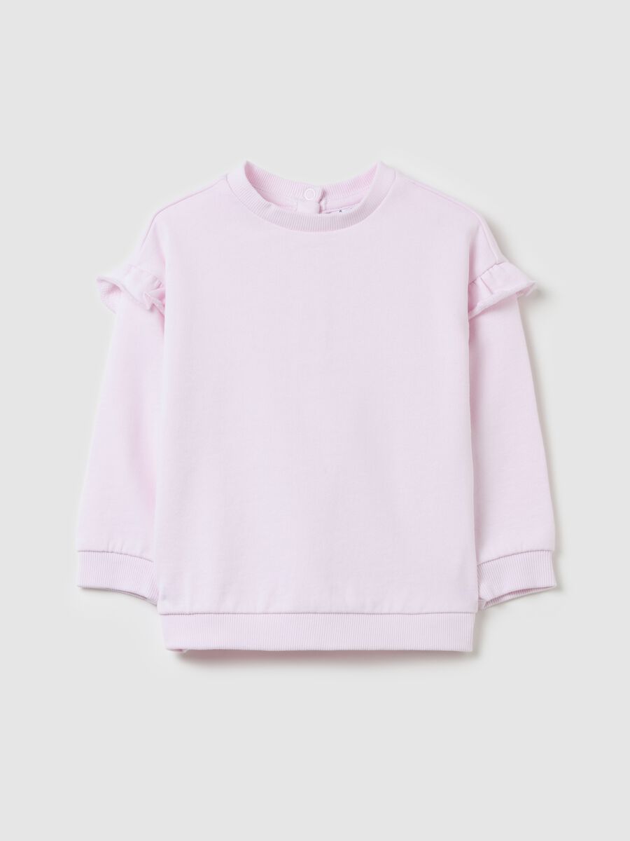 French terry sweatshirt with frills_0