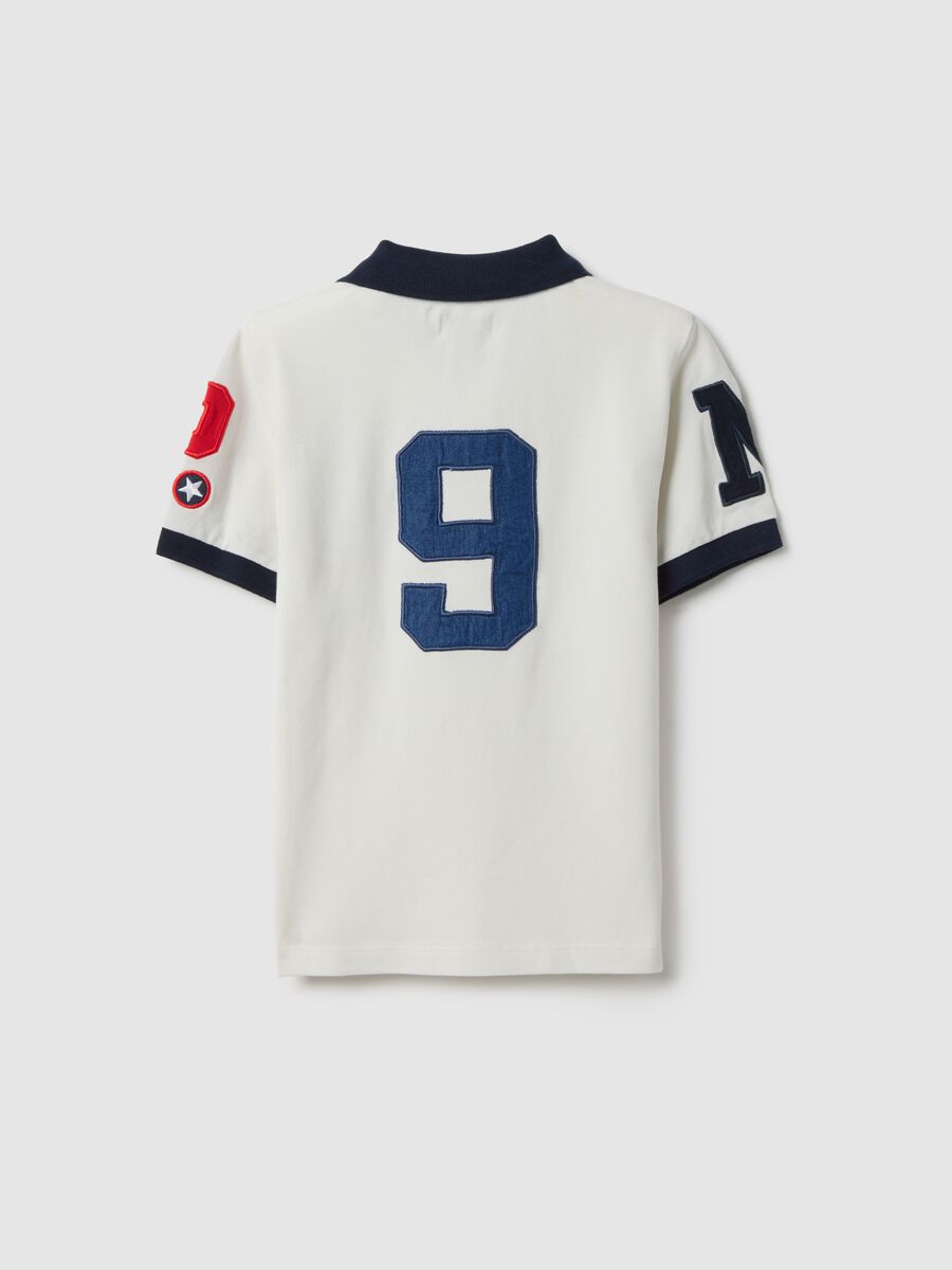 Children's white pure cotton regular fit polo_1