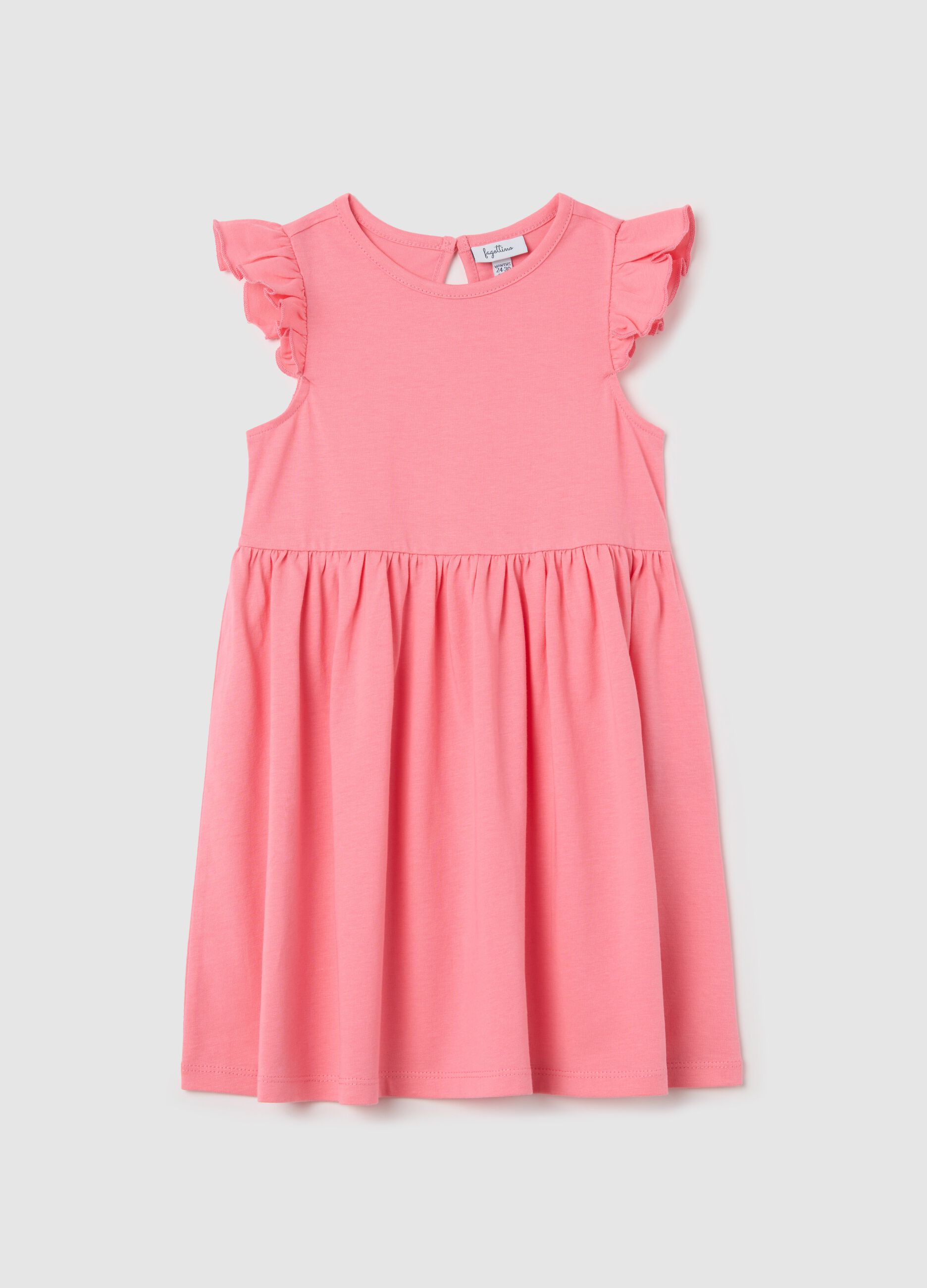 Abito da neonata in puro cotone rosa regular fit