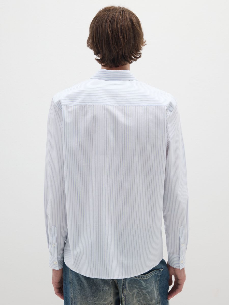 White striped pure cotton shirt in regular fit_2