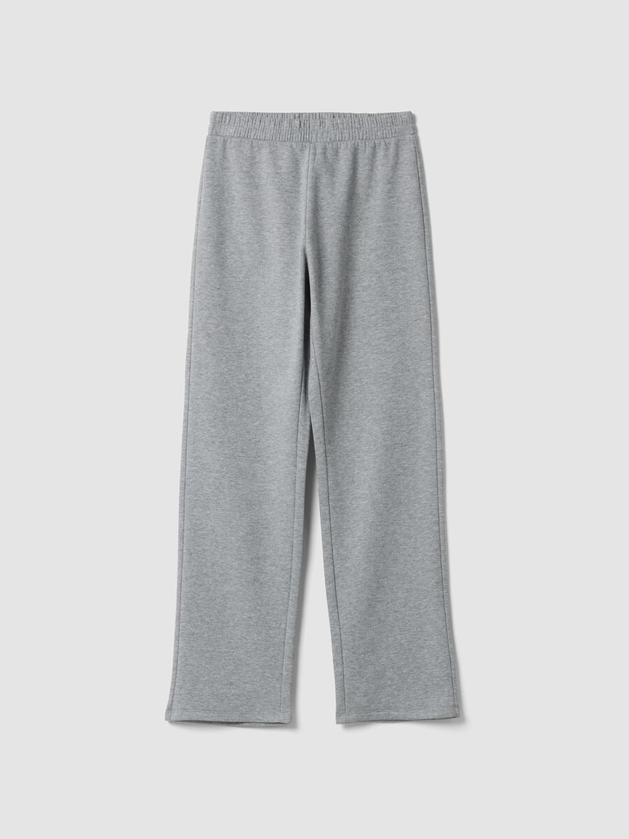 Grey cotton-blend joggers with elasticated waist, regular fit_0