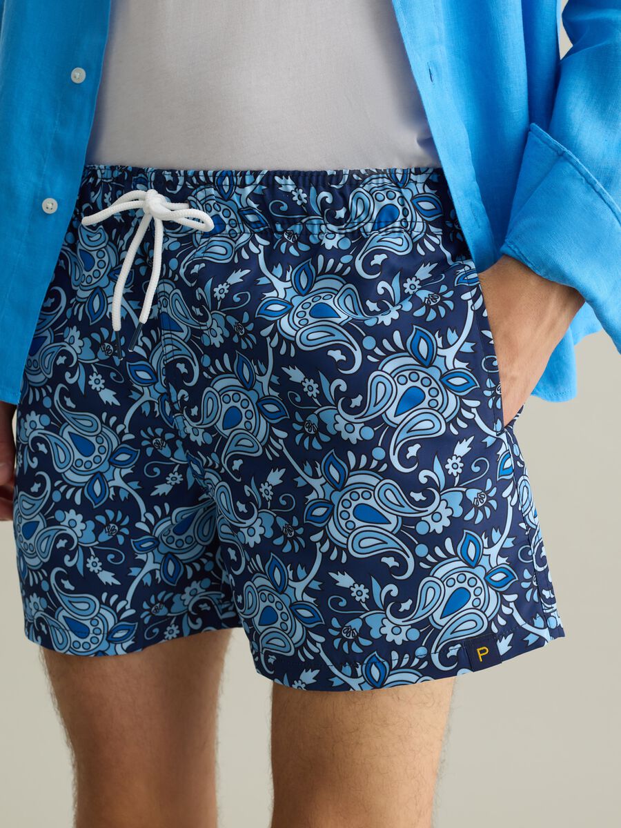 Blue paisley print swim boxers Piombo_3
