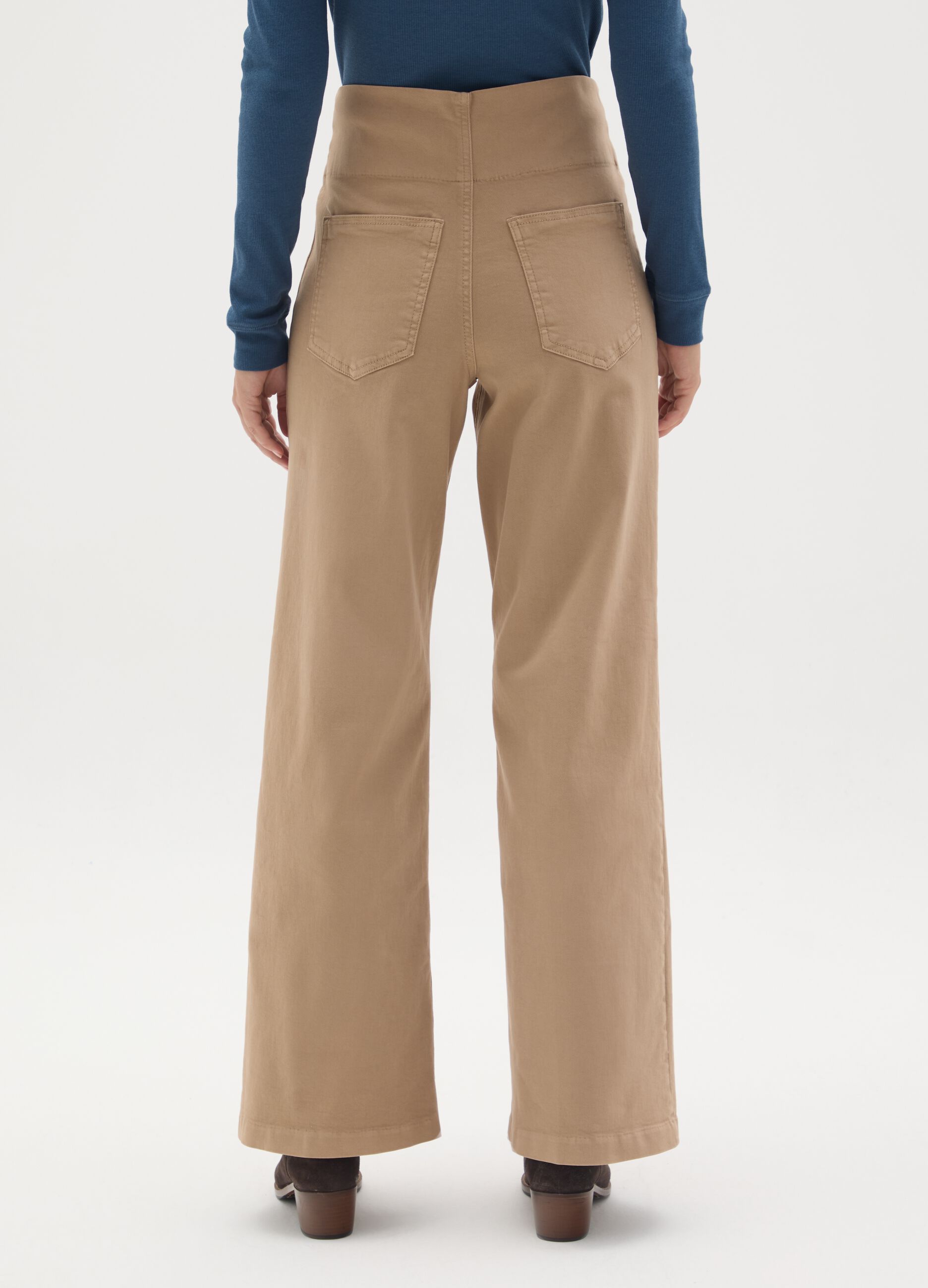 Wide Beige Maternity Jeans