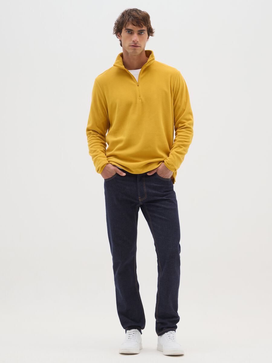 Yellow fleece half-zip sweatshirt_1