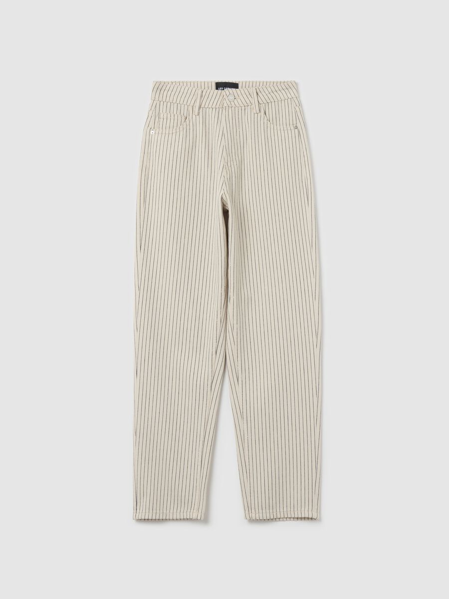 Carrot fit pinstripe jeans._4