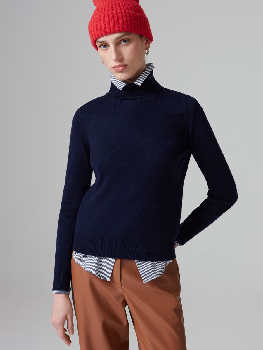 Pullover in lana a collo alto_0
