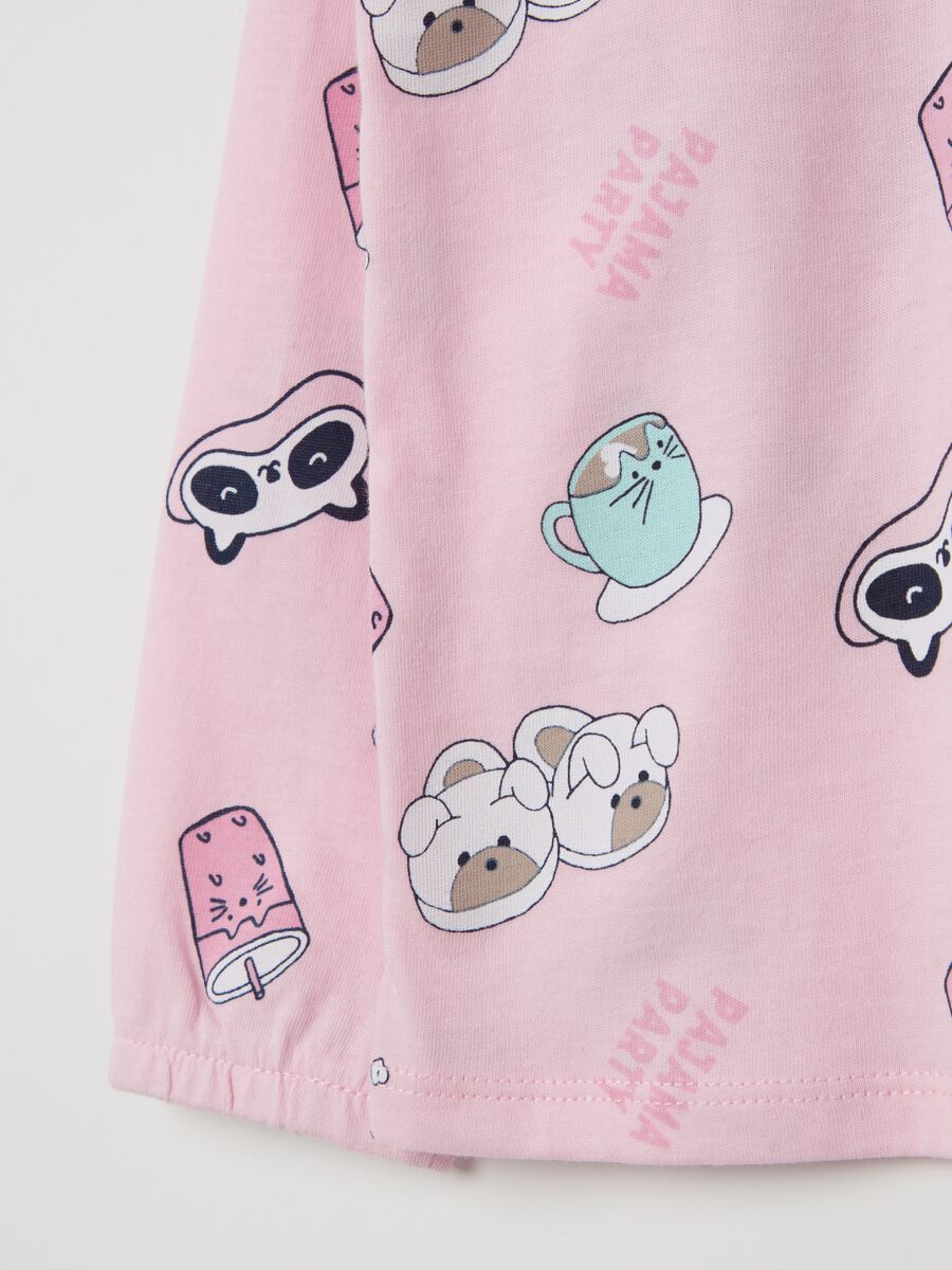 Organic cotton pyjamas with "Pajama party" motif print_2