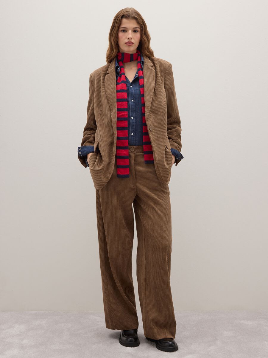 Blazer marrone a coste regular fit_2