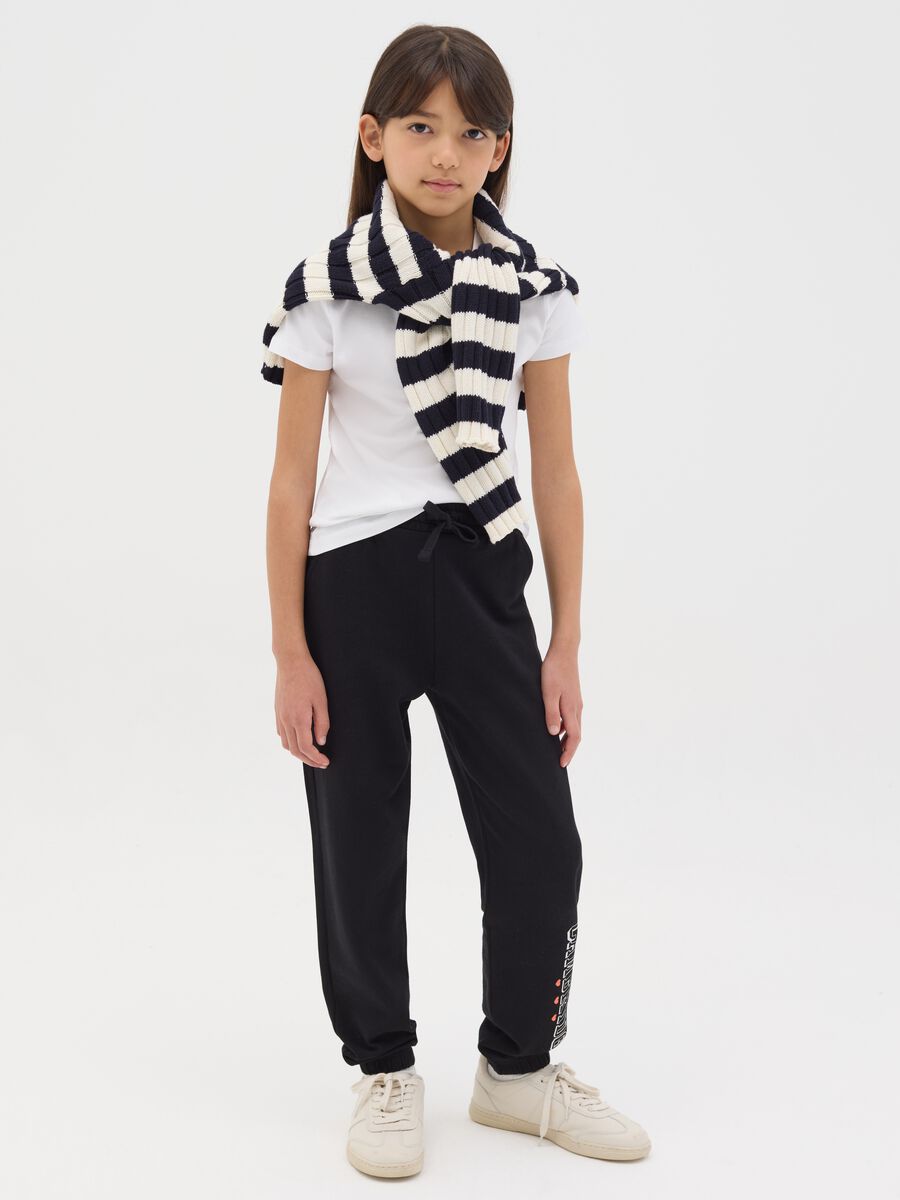 Joggers con coulisse e stampa "Cambridge" _1