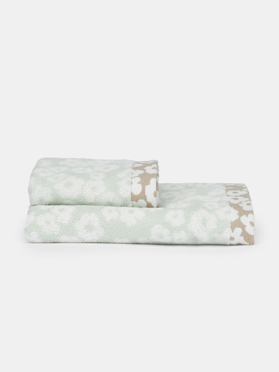 Asciugamano floreale in puro cotone_0