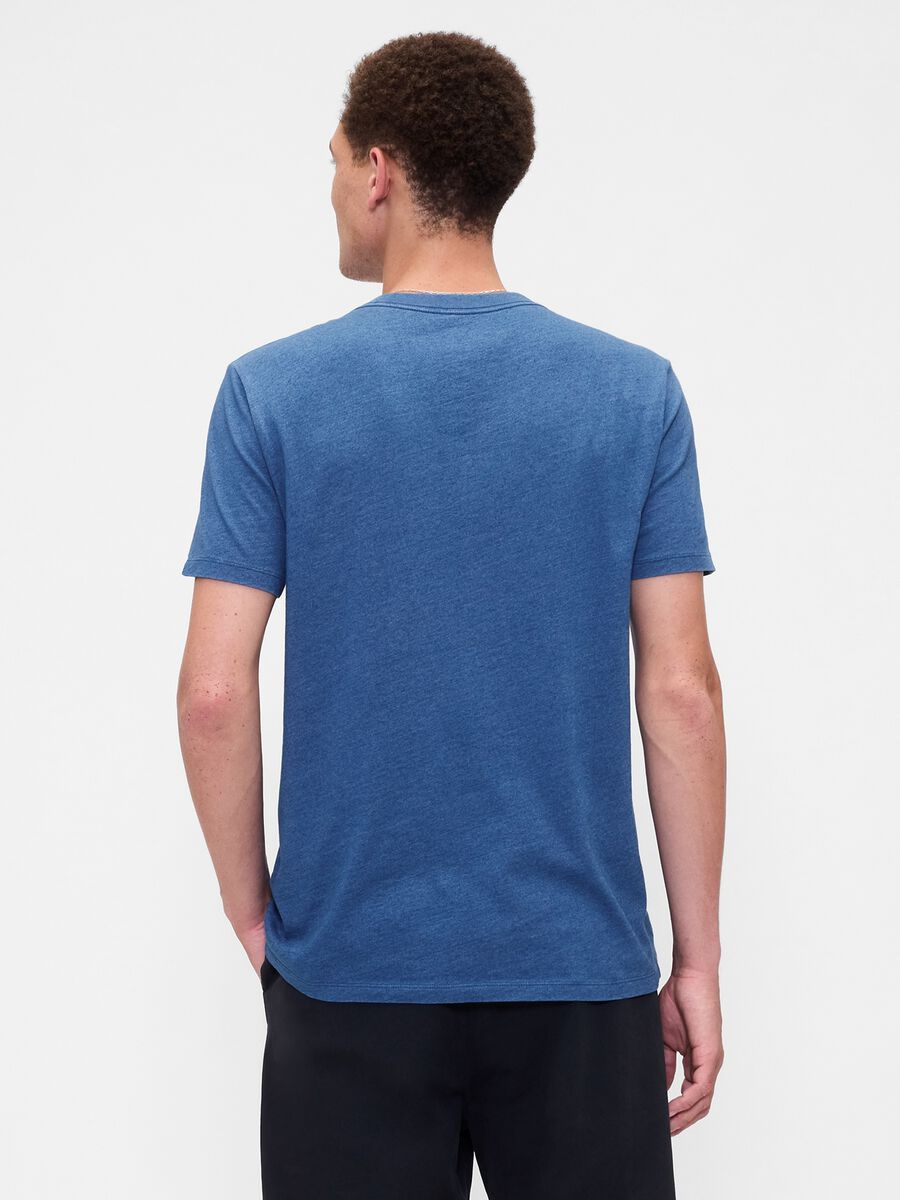 Blue Short Sleeve Cotton T-shirt_1