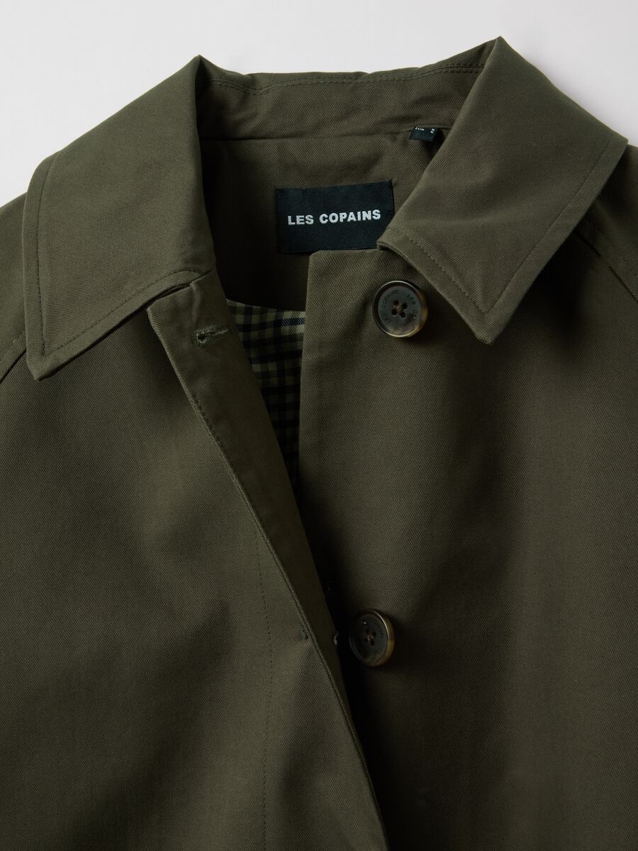 Giacca in puro cotone verde regular fit con bottoni_5