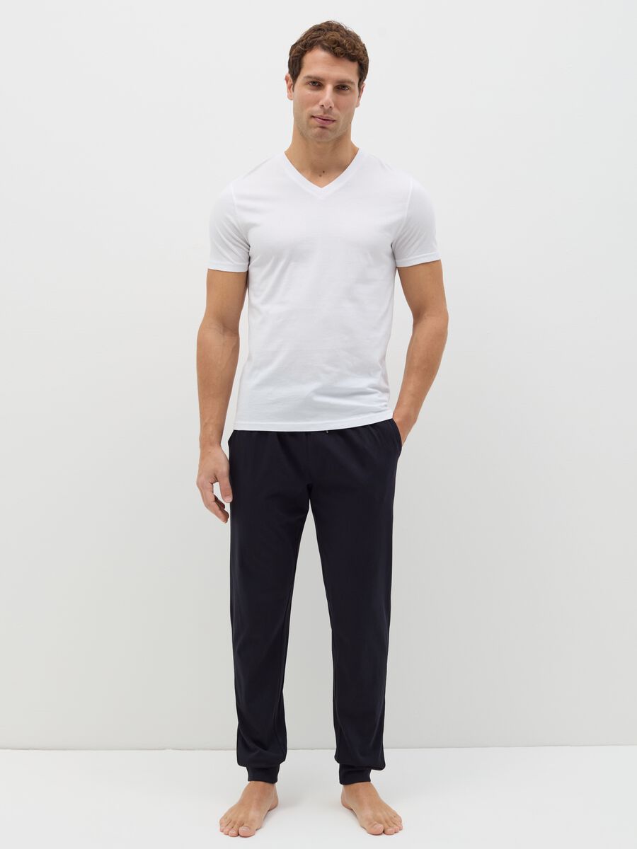 Cotton pyjama trousers with drawstring_0