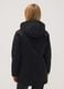 Black stretch-fabric parka with hood, regular fit_3
