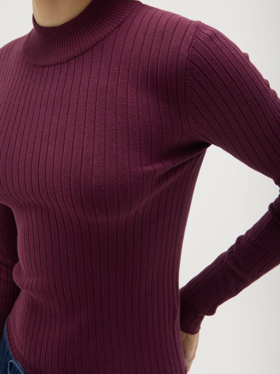 Purple fitted viscose blend top_2