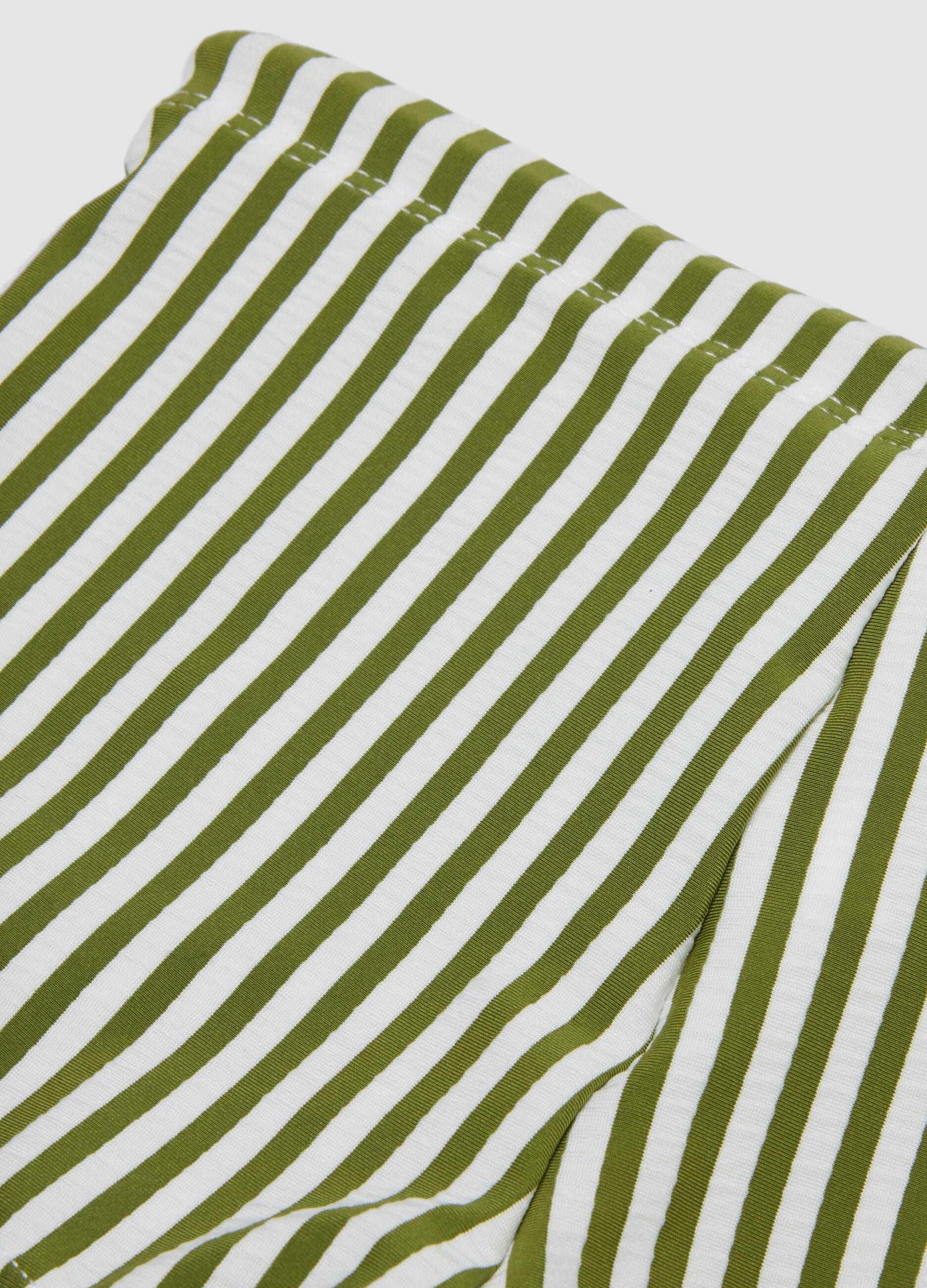 Green and white stretch boxer swim shorts