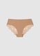 Beige regular fit briefs with lace details_0