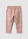 Pink floral stretch cotton leggings_0
