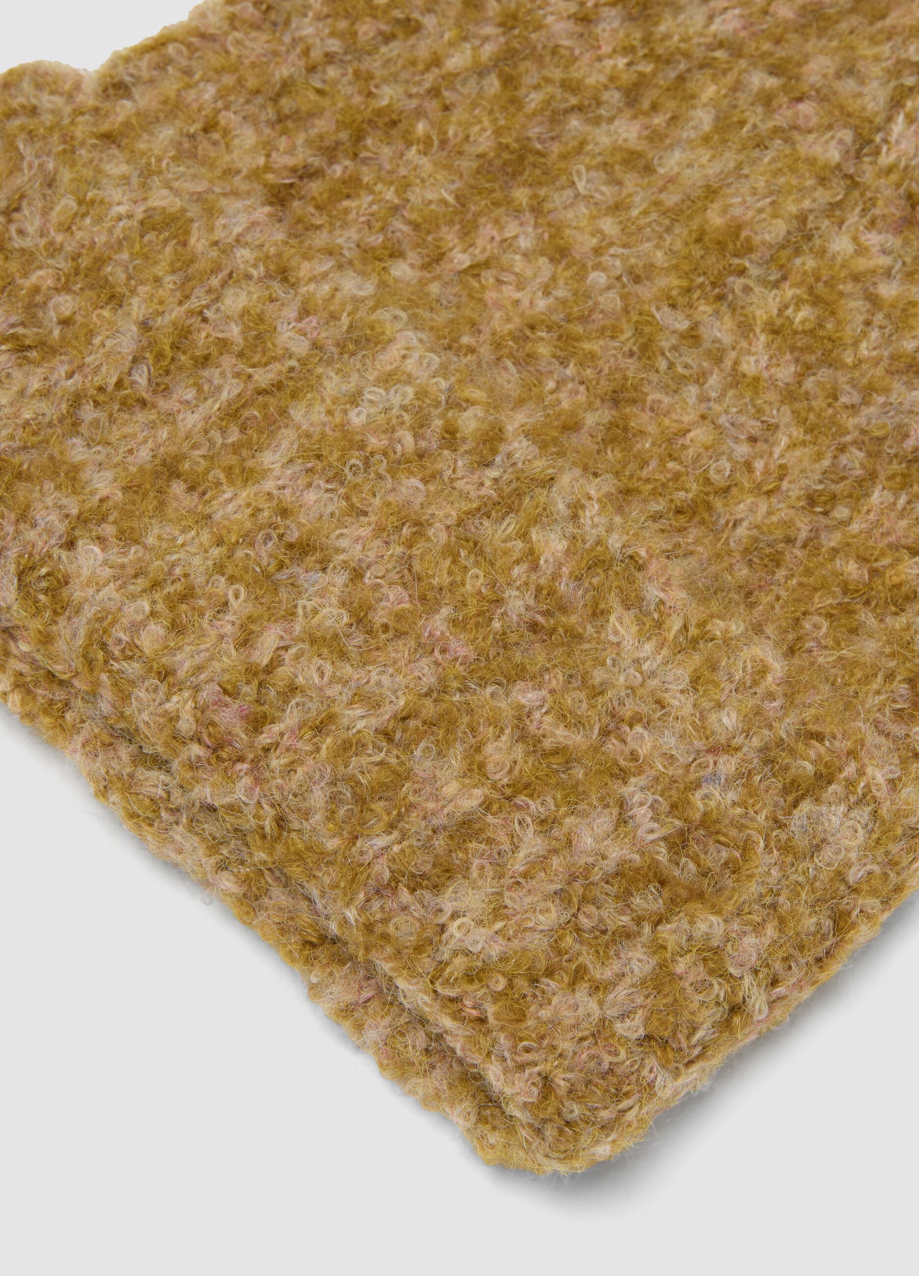 Yellow stretch wool knitted beanie