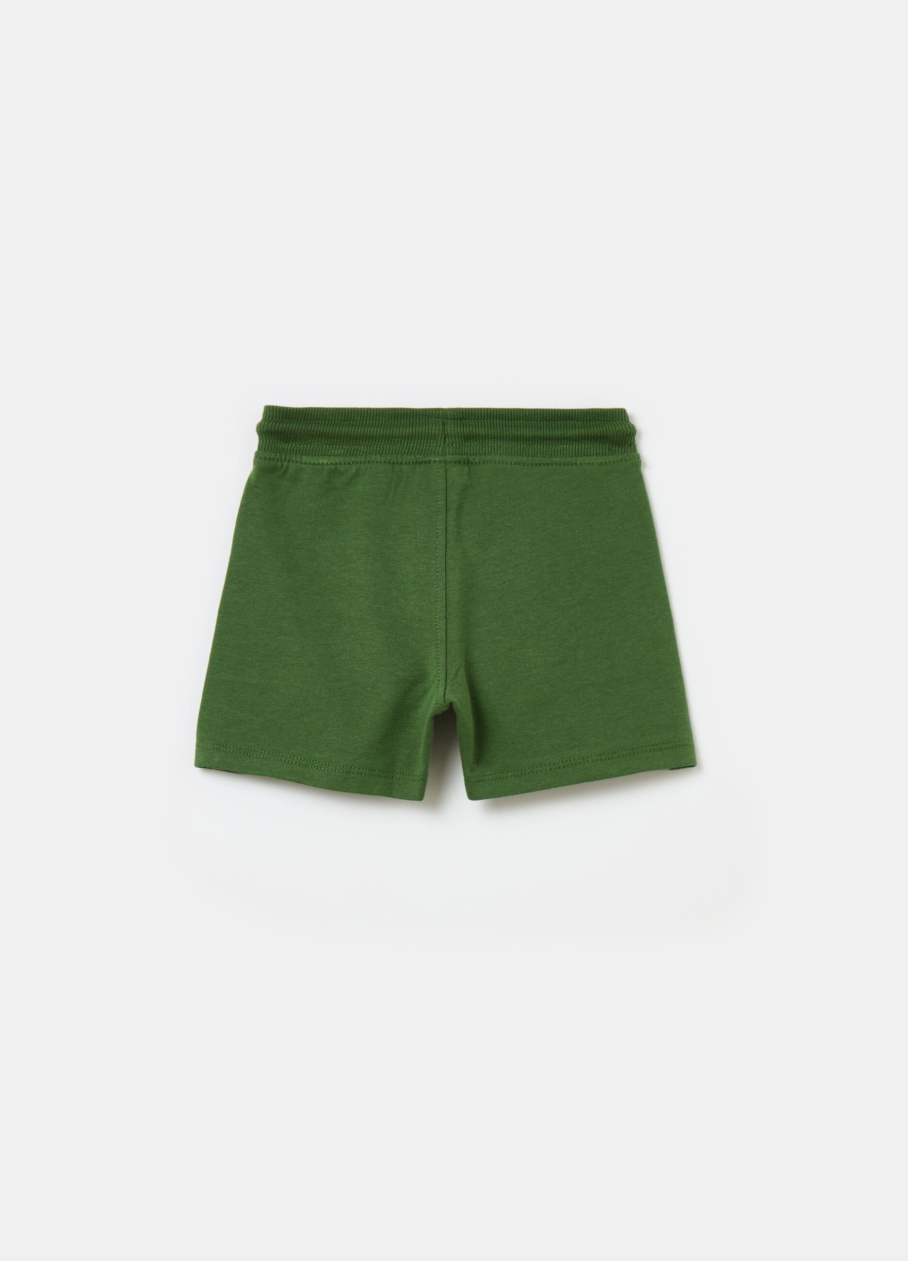 Cotton shorts with pockets and drawstring