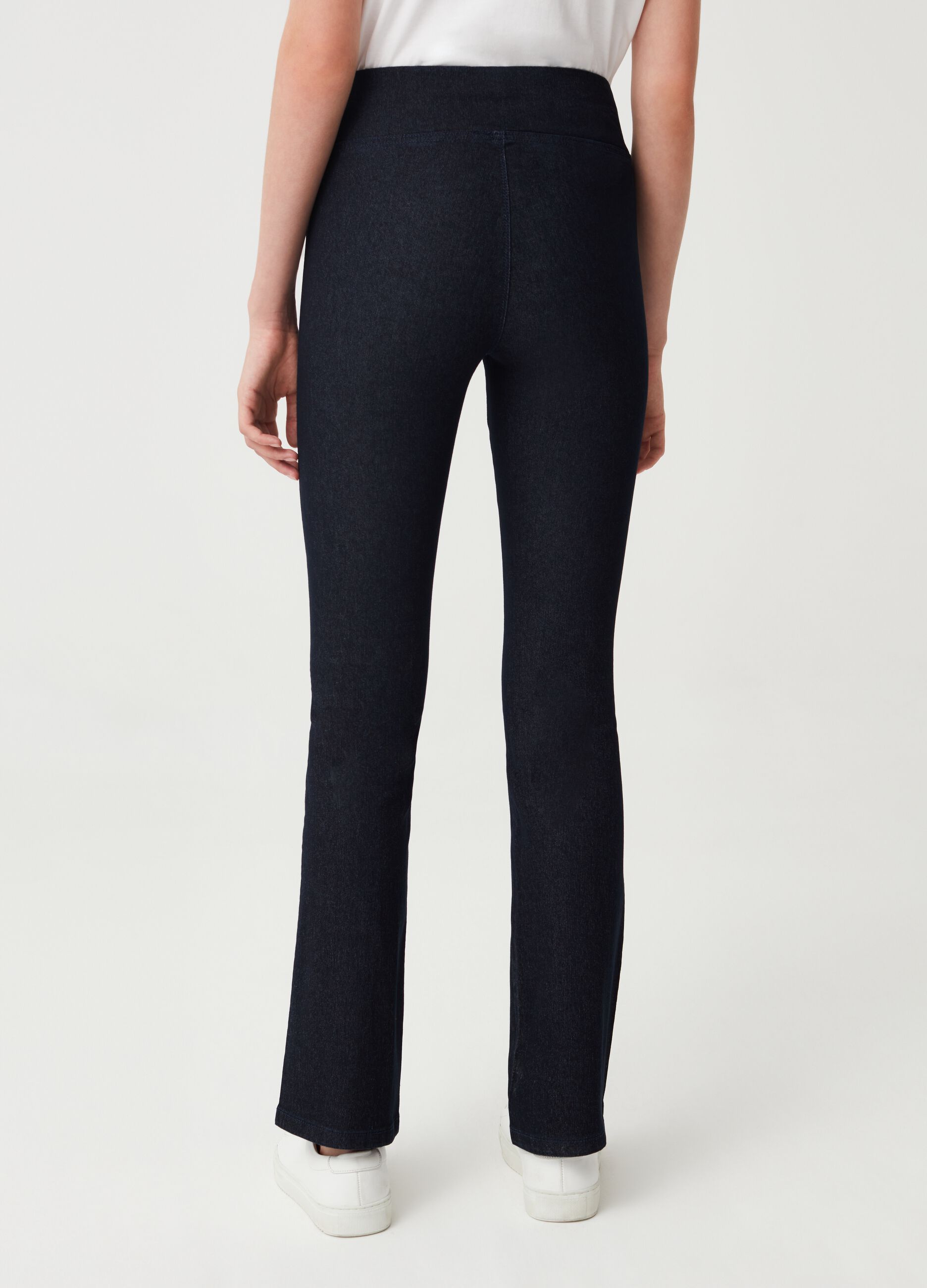 Jeggings flare fit a vita alta_2