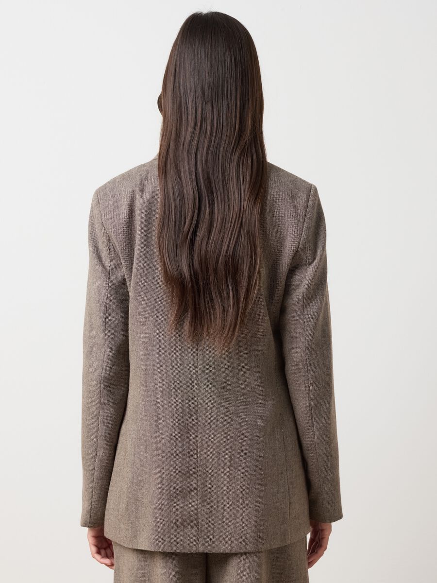 Brown wool blend and polyester blazer_3