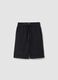 Boys' black pure cotton shorts, relaxed fit_3