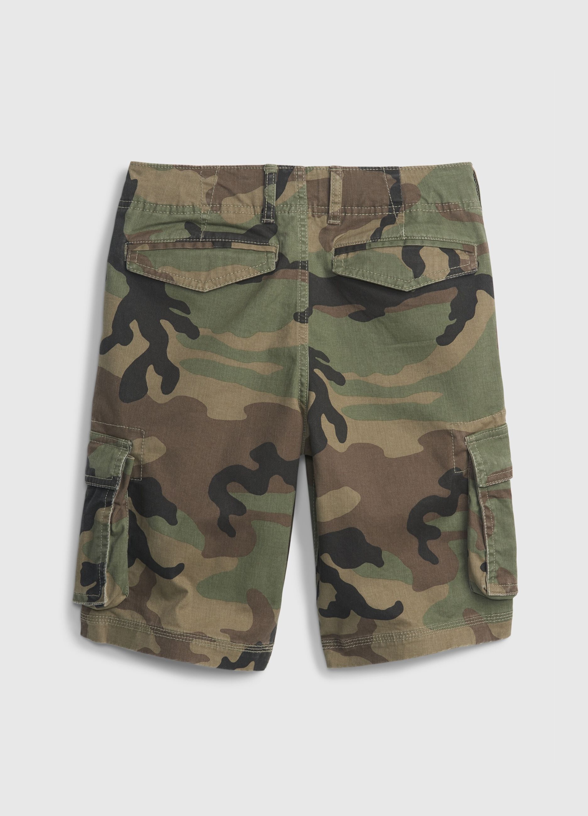 Bermuda cargo in cotone stretch camouflage