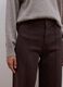 Jeans marroni wide leg in twill di cotone elasticizzato_2